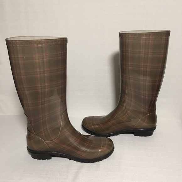 Ugg Waterproof Rain Boots Serpa or wool insoles Plaid Sz 7 EUC almost like new! - Picture 7 of 14